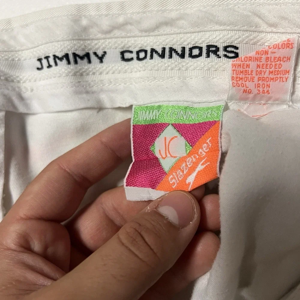 Vintage 70s 80s Slazenger Jimmy Connors Tennis Shorts White JC Sport Adult 38